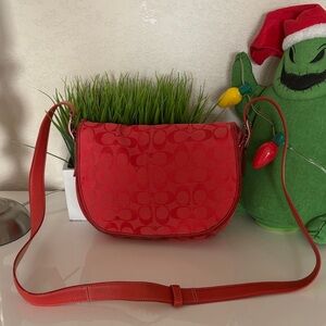 Coach Signature Red Crossbody Bag